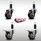 Service Caster 3'' SS Maroon Poly Swivel 1-1/4'' Expanding Stem Caster Set 2 Total Lock Brakes, 4PK SCC-SSEXTTL20S314-PPUB-MRN-2-S-2-114 - alternate 5